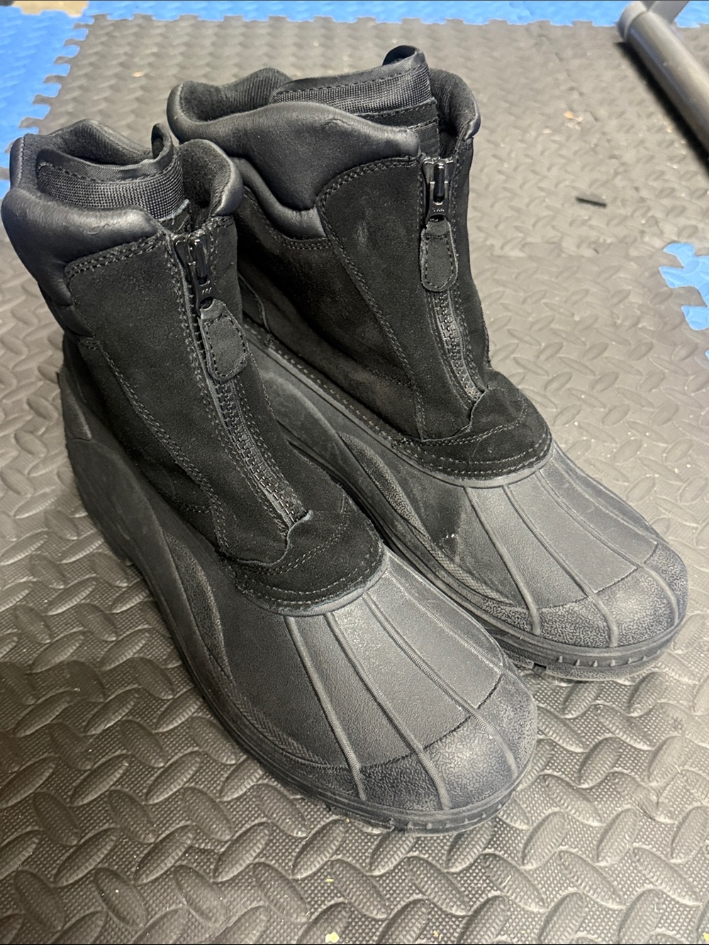 Weatherproof - Trek-WP- Black Winter Zip-Front Snow Boots - Size 13M